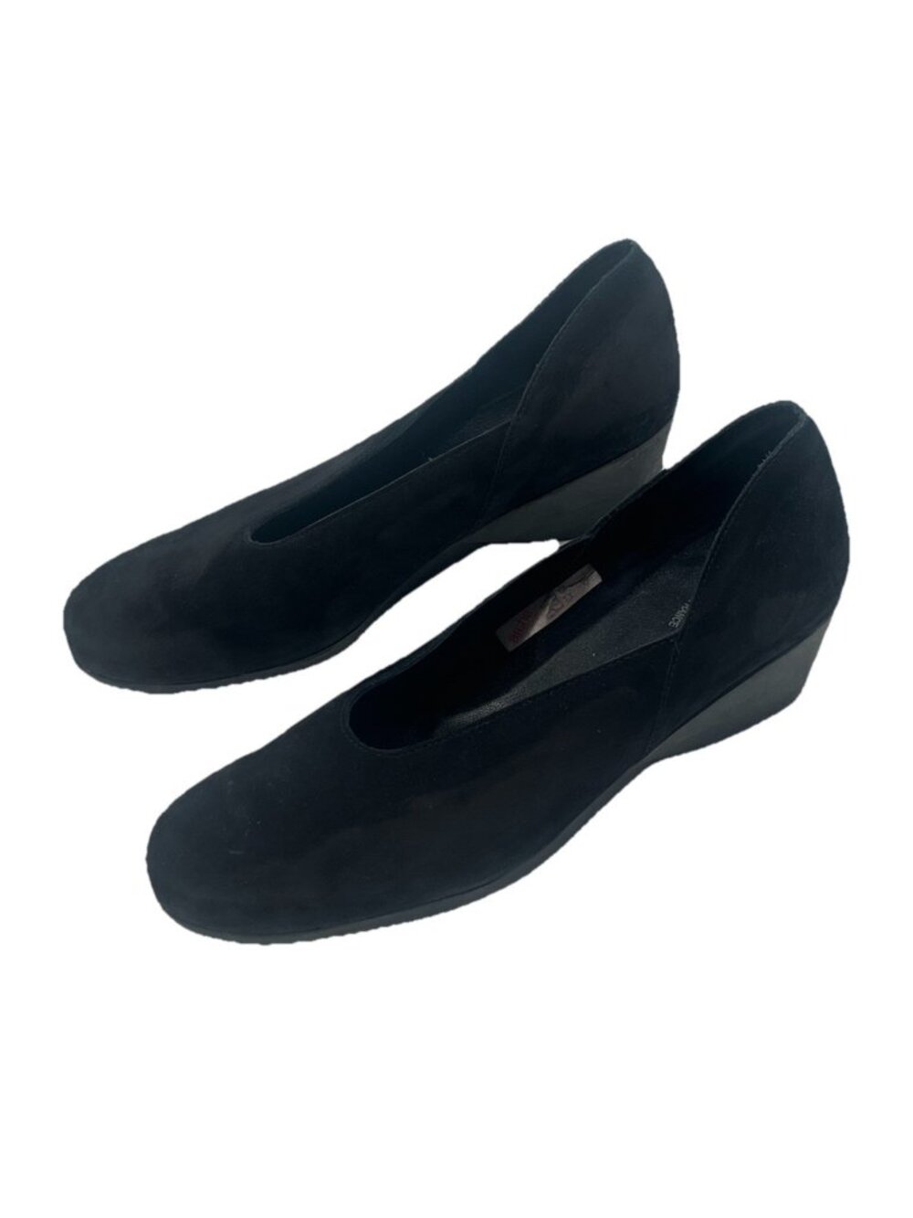 Arche Black Nubuck Low Wedge Comfort Shoes Sz 40 Sz US 9 Made in France
